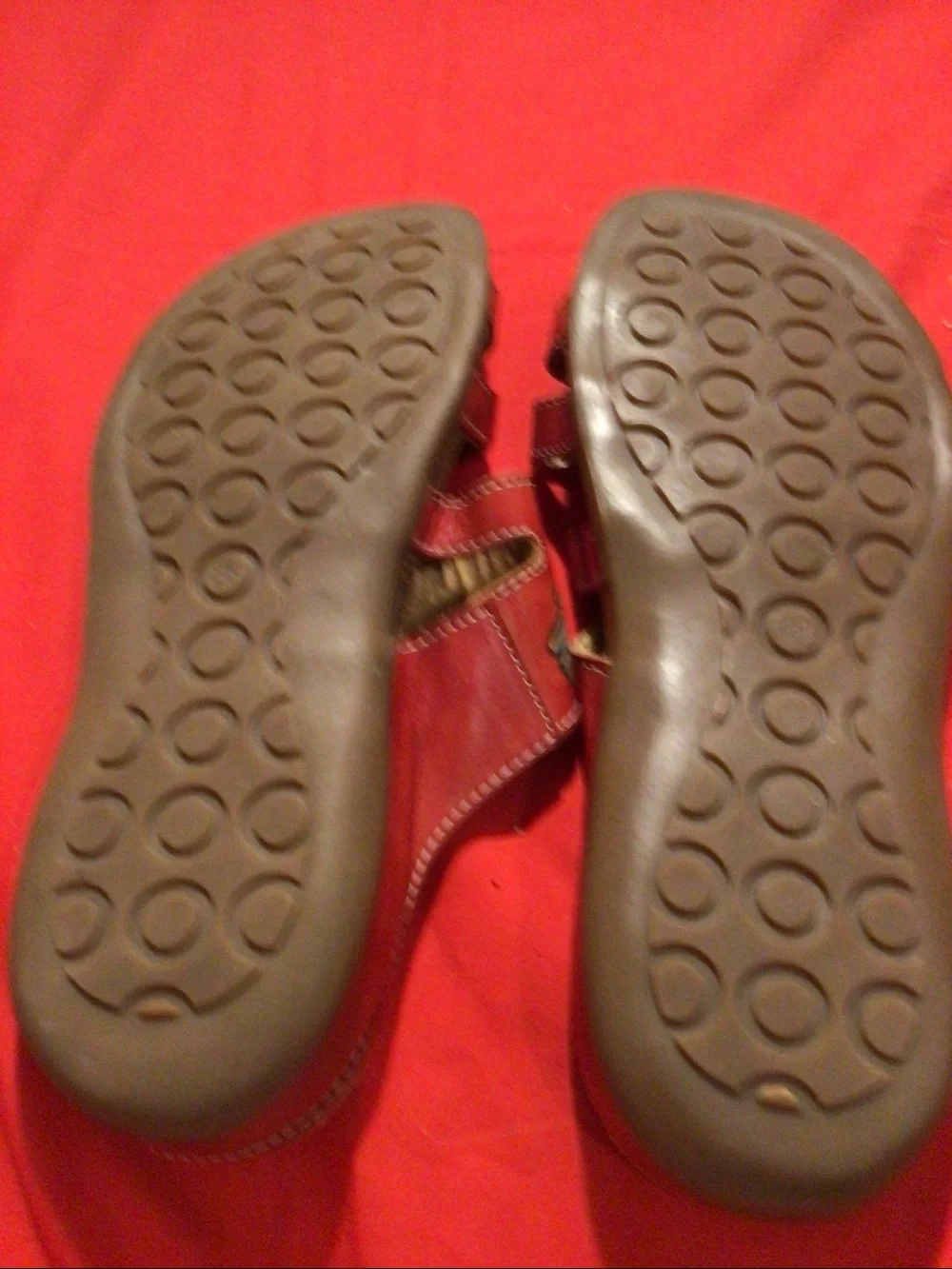 Loco Artiste Caim Spring Step Sandals Red Sz 38 7.5